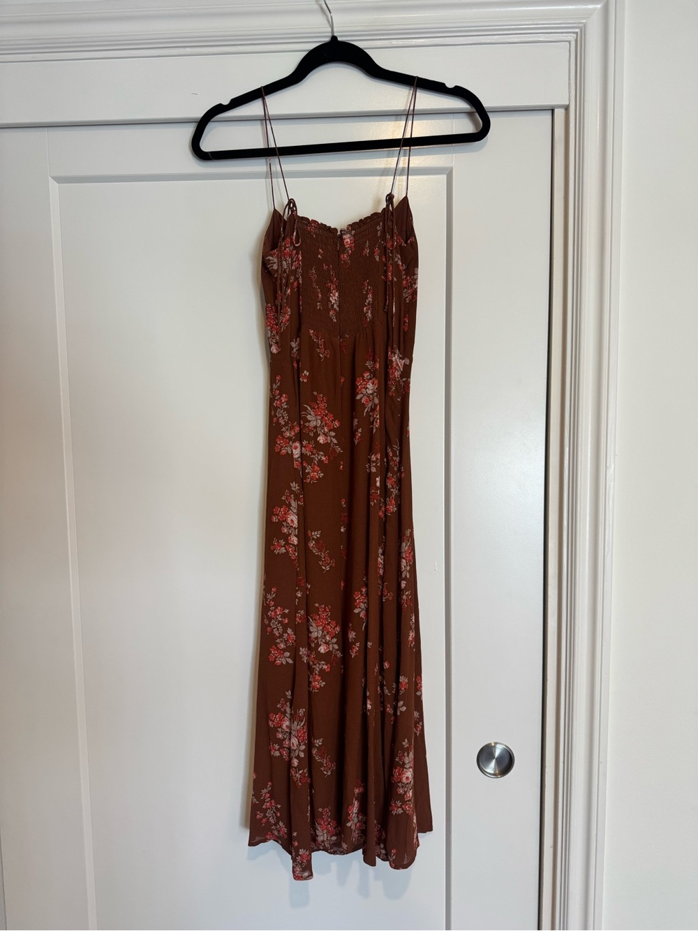 Reformation Rust Floral Slip Dress